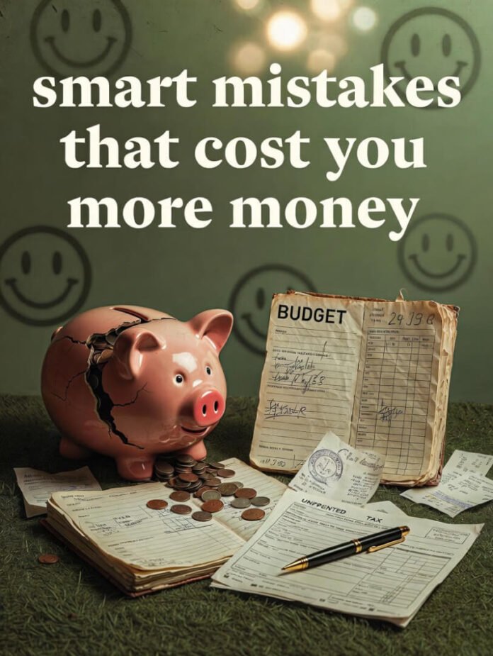 a cracked ceramic piggy bank spilling coins onto a kitchen table, a half-finished coffee mug next to a laptop open to an online shopping cart,